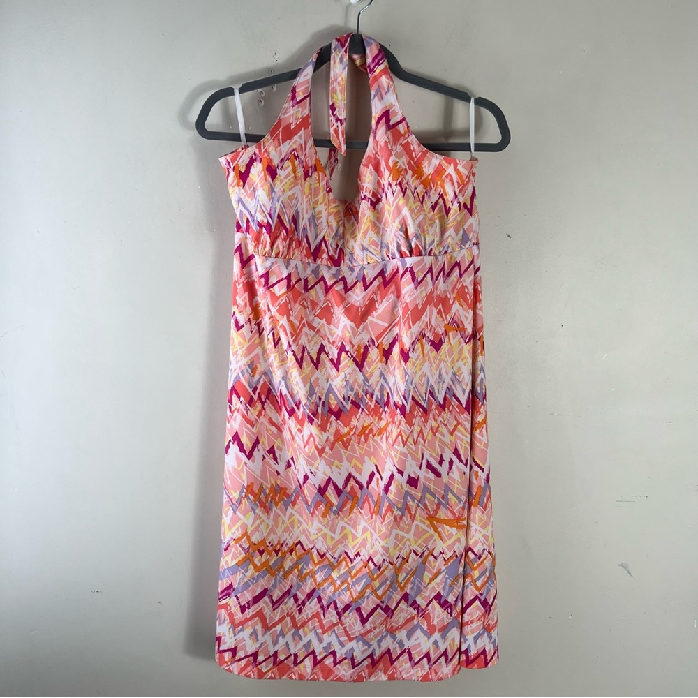 Columbia Sportswear Pfg Activewear Halter Dress Multicolored Abstract Print Xl